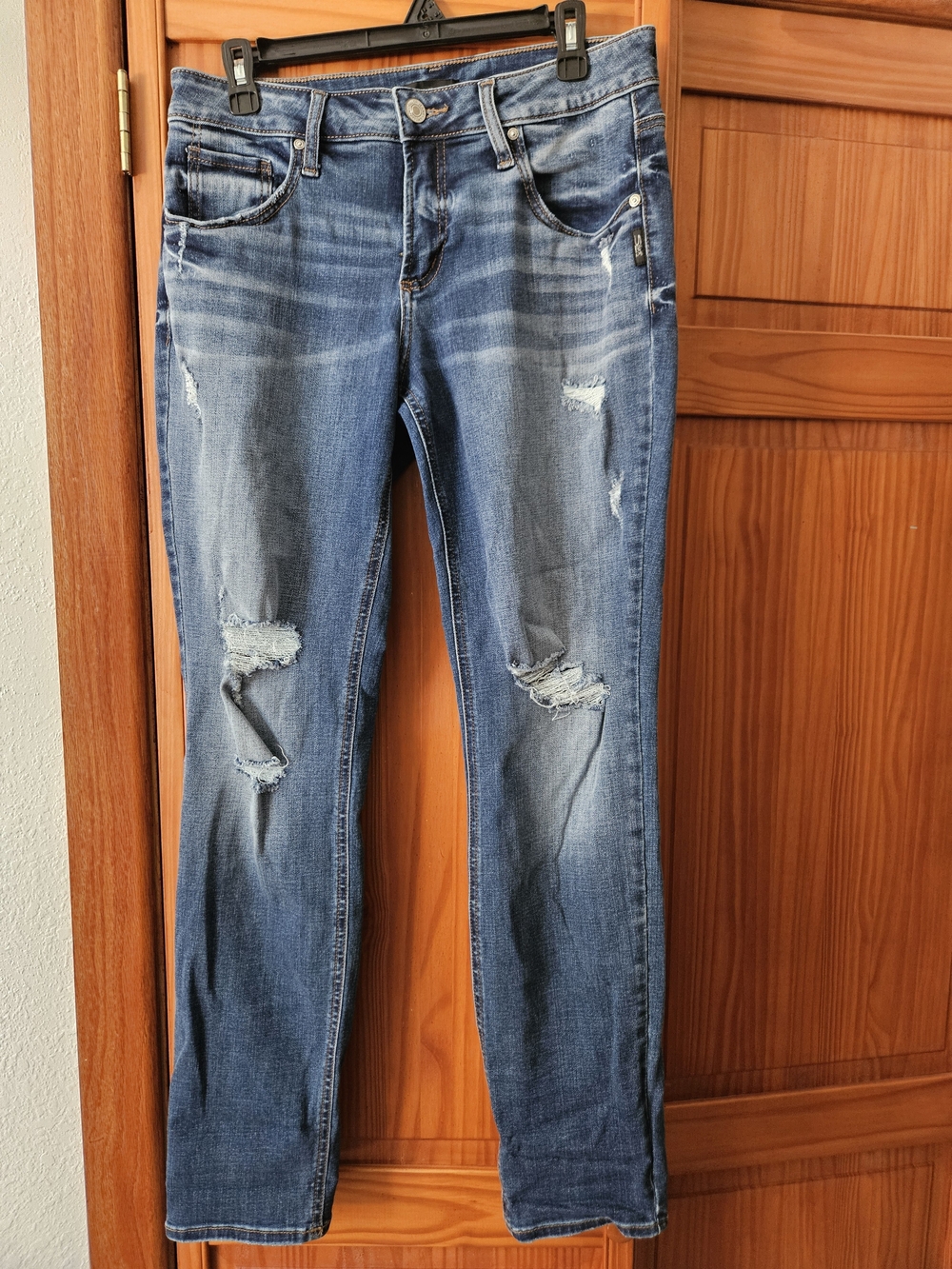 Silver Jeans Skinny Distressed Blue Denim